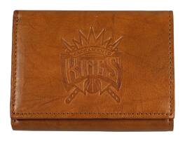 Rico Industries - Sacramento Kings Brown Leather Embossed Trifold Wallet - Multi