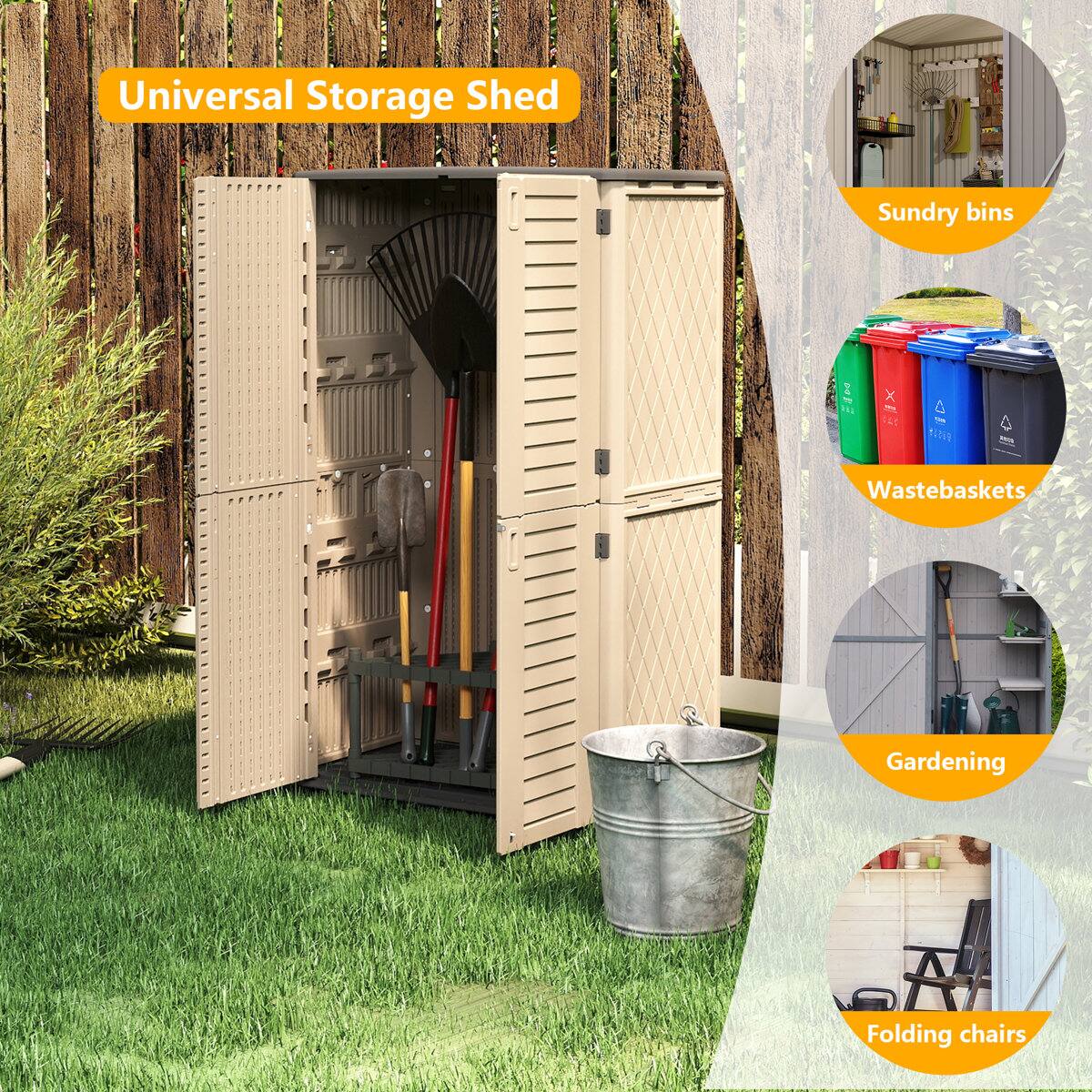 Universal Storage Shed  
- Sundry bins  
- Wastebaskets  
- Gardening  
- Folding chairs