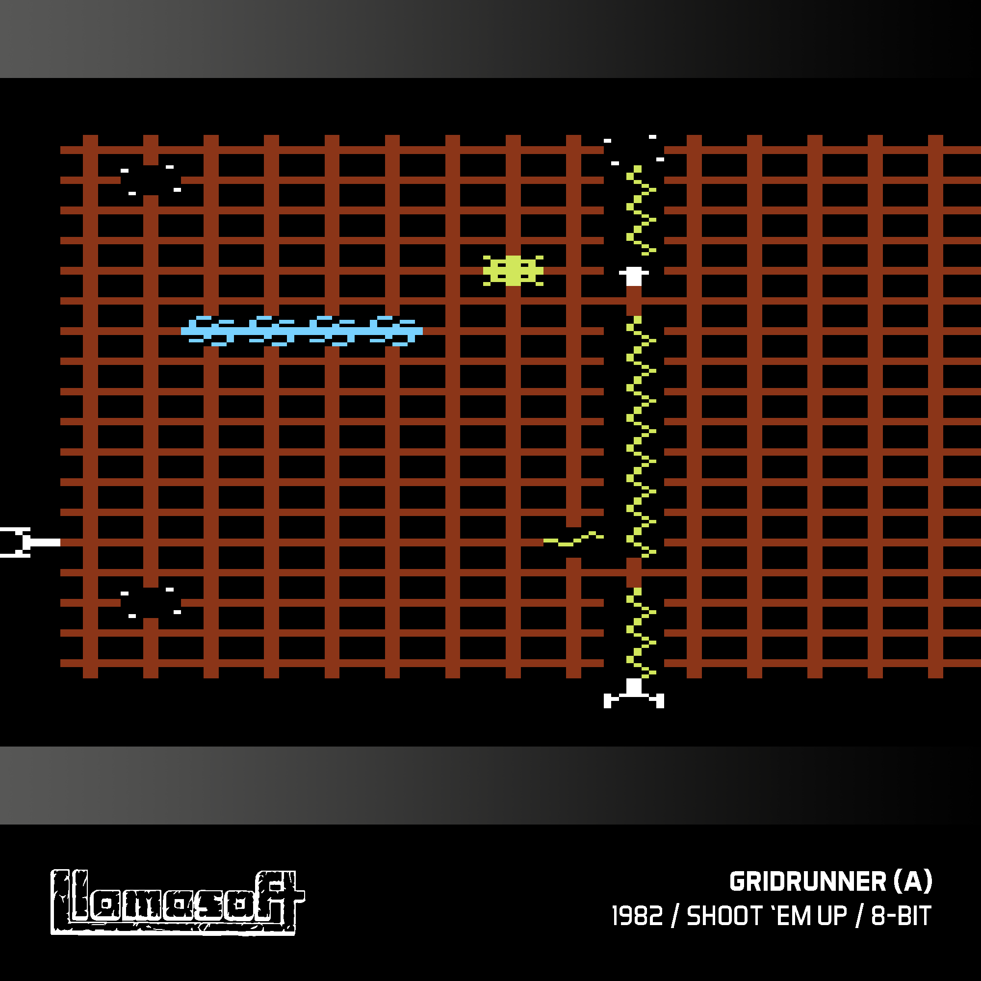 55555555 flamasoft GRIDRUNNER (A) 1982 / SHOOT 'EM UP / 8-BIT