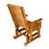 Back. Fortune Candy - Wooden Patio Glider with High Back and Deep Contoured Seat, Solid Fir Wood, Heavy Duty 600 LBS for Porch Yard Garden - Teak Tone.
