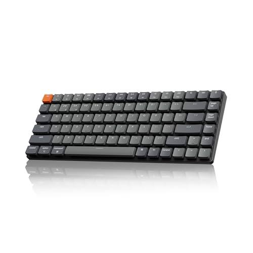 Front. Keychron - KEYCHRON K3 V2 84 KEYS MECHANICAL KEYBOARD RED SWITCH - BLACK - Black.