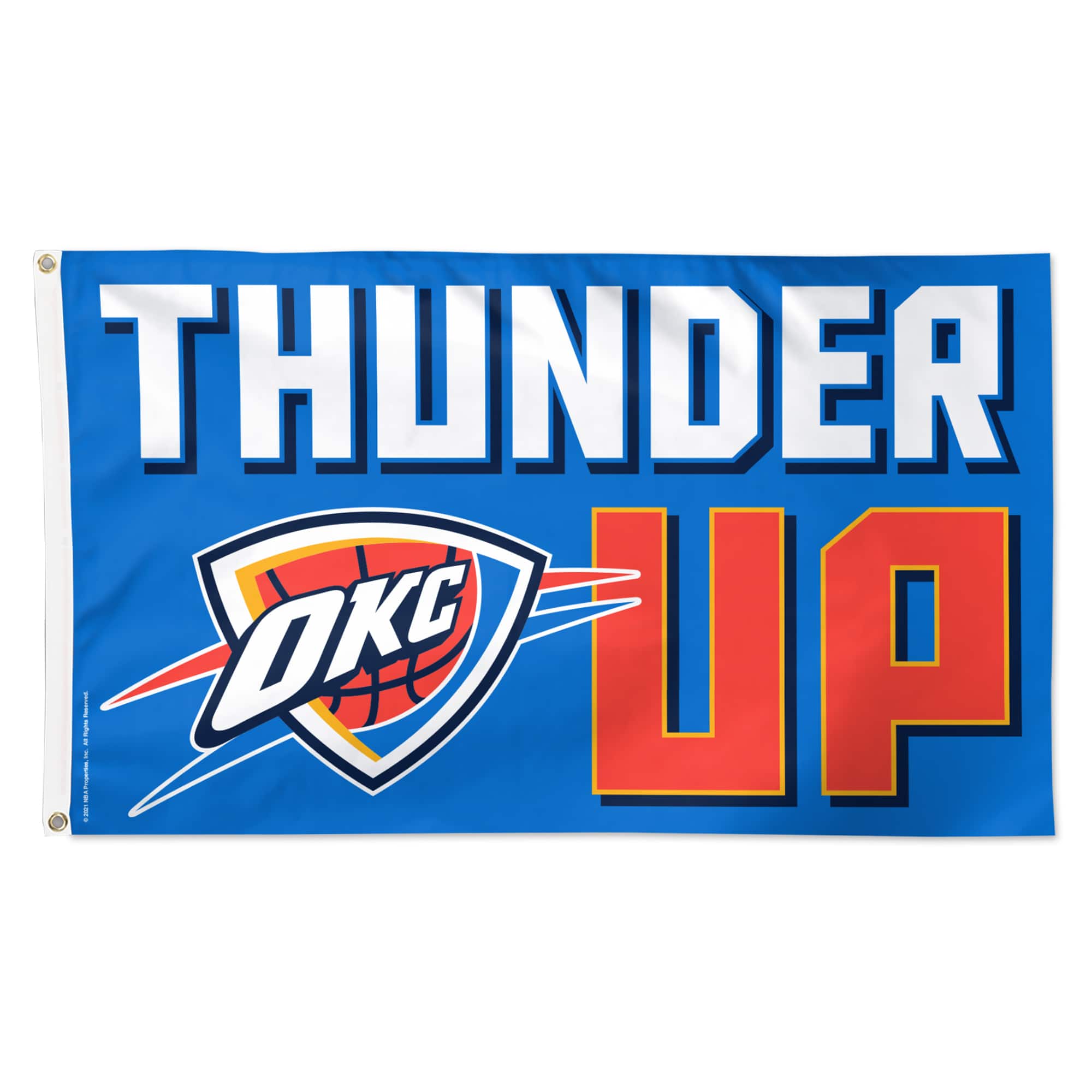 WinCraft - Oklahoma City Thunder 3' x 5' Single-Sided Deluxe Team Slogan Flag - Multicolor