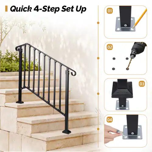 Indoor Hand Railing Designs Winado 1PC Handrails Steps Stair Fits 3 4 Steps Hand Rail, Adjustable ...