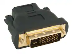 Front. Cable Leader - HDMI Male to DVI-D Female Adapter, Gold-Plated, Bidirectional - Black.