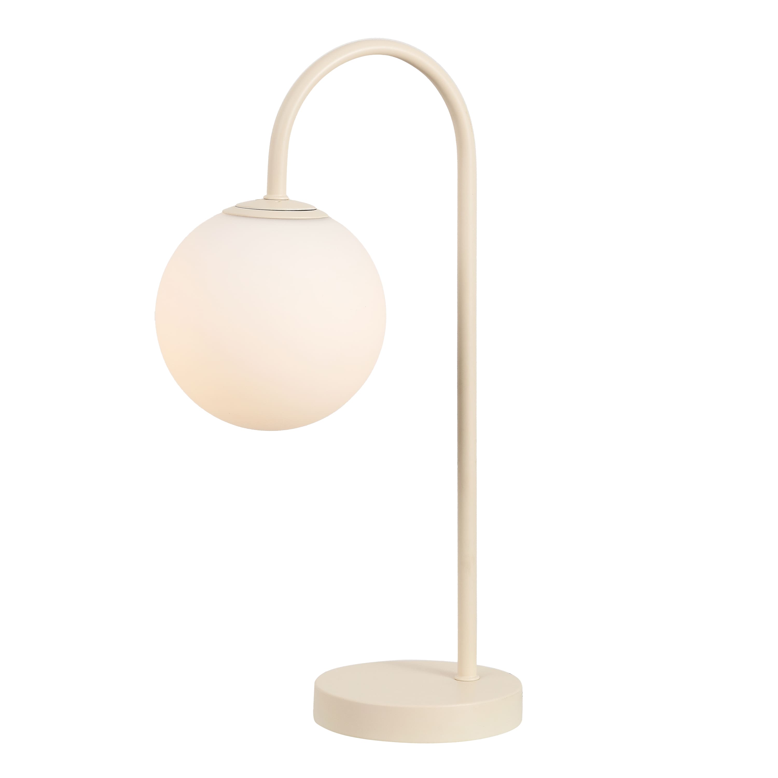 "Jonathan Y - Arco 18.25"" Metal Globe Table Lamp with Frosted Glass Shade, Minimalist Lighting for Bedroom or Living Room - Beige" price history on PriceWatchPro