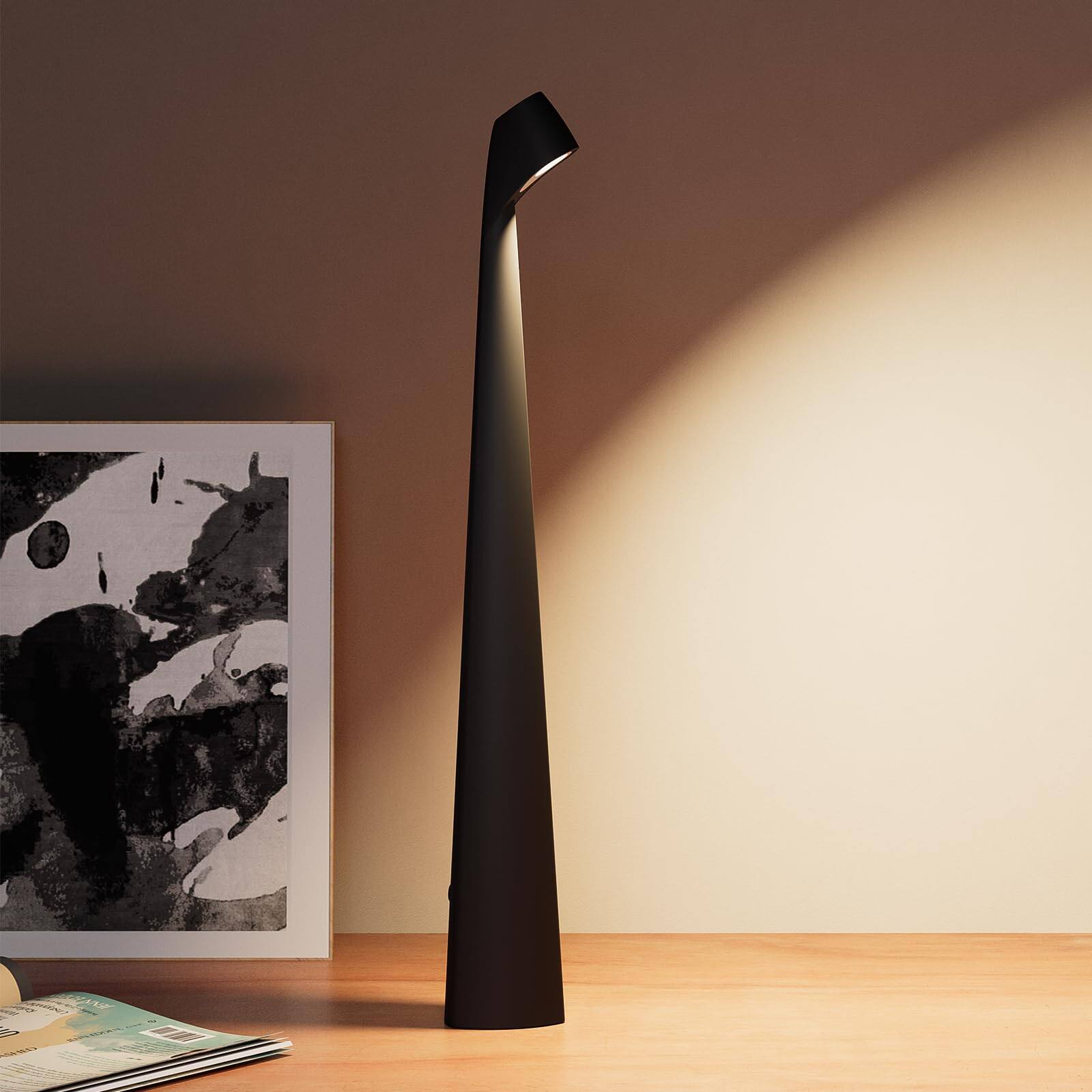 Dazzling Pops - Portable Cordless LED Desk Lamp Rechargeable Wireless Table Lamp Level Brightness Patio Table Lamp Portable - Black