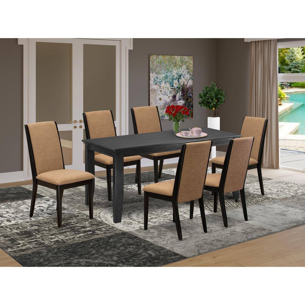 Left. East West Furniture - Dining Room Set Black - Brown.