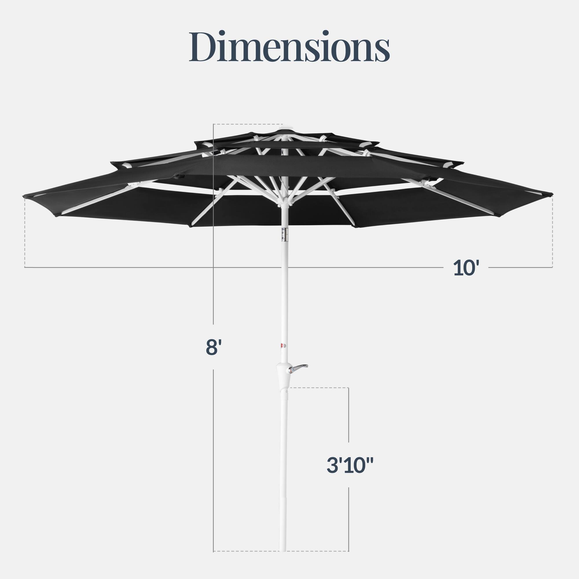 Dimensions: 10' x 8' x 3'10"