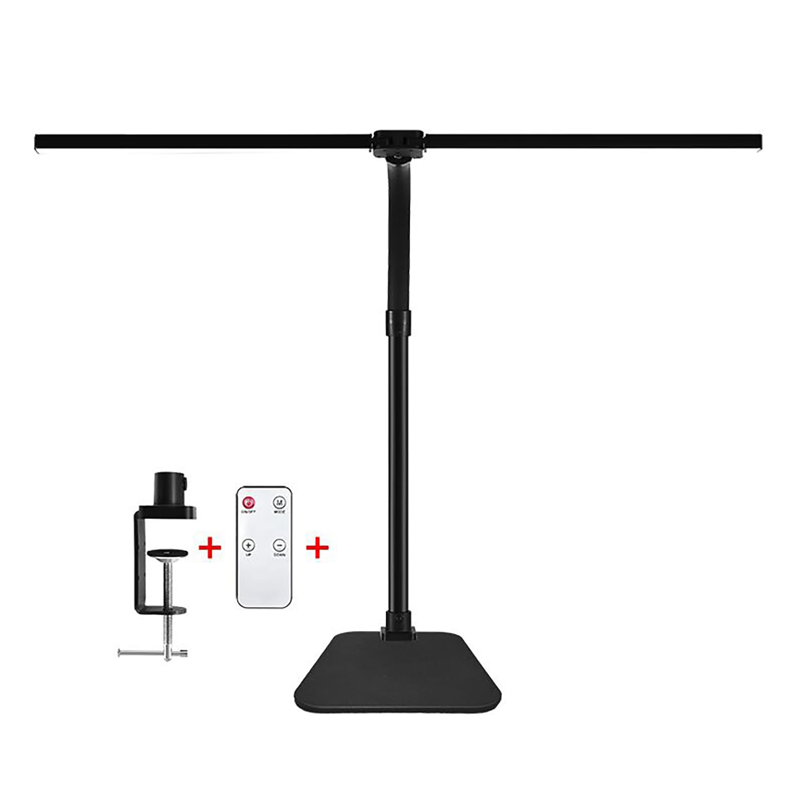 Cedar Assembly - Double Head Led Desk Lamp With Remote Control For Home Office 24w Brightest Computer Light Workbench Drafting - Black Base