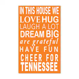 Fan Creations - Tennessee Volunteers 11" x 19" Briteline In This House Sign - Multicolor
