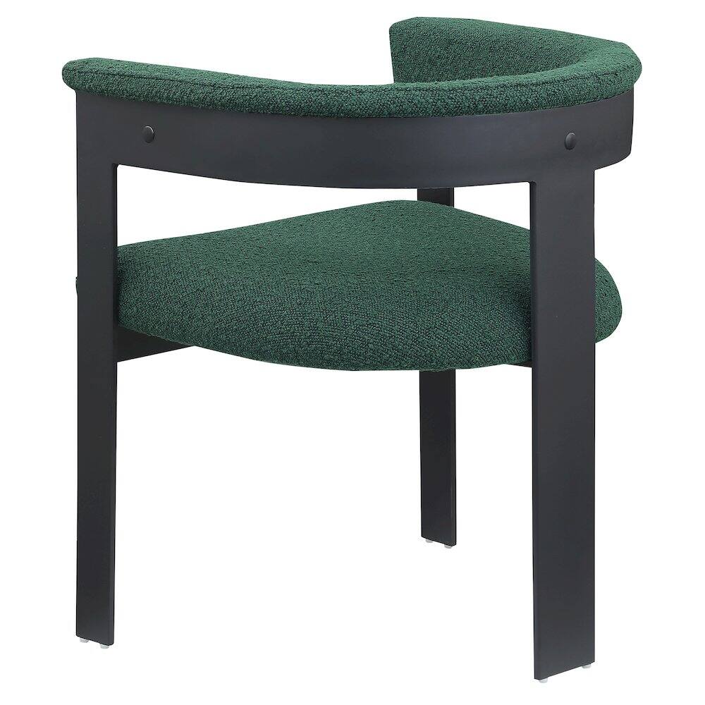 Alt View 4. Meridian Furniture - Romeo Green Boucle Fabric Dining Chair, Set of 2 - Green.