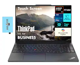 Lenovo - ThinkPad E16 Laptop 16.0 WUXGA (AMD Ryzen 7 7735U, 16GB DDR5, 1TB PCIe SSD, Win 11 Pro) w/USB Hub - Graphite Black