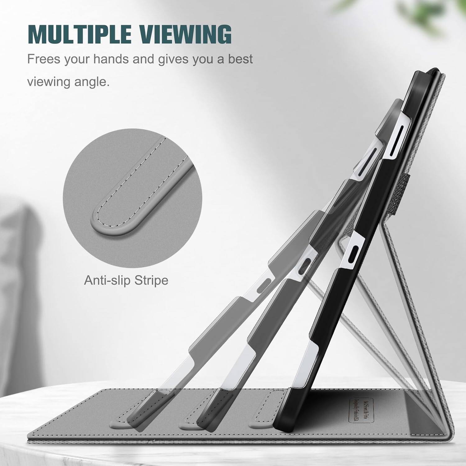 MULTIPLE VIEWING  
Frees your hands and gives you a best viewing angle.

Anti-slip Stripe

Designed Fatle FatinUSA