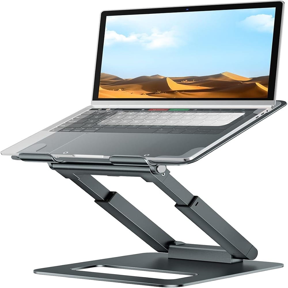 ACJPR - Laptop Stand for Desk, Adjustable Telescopic Riser, 10–17" Laptops - Gray