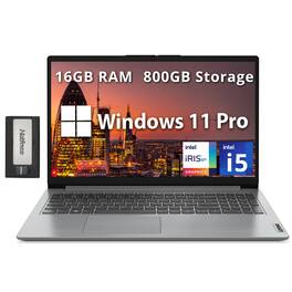 Lenovo - IdeaPad 1i 15.6" FHD Laptop, Intel i5-1235U,16GB RAM,512GB SSD,Win 11+256GB Dock Station - Gray