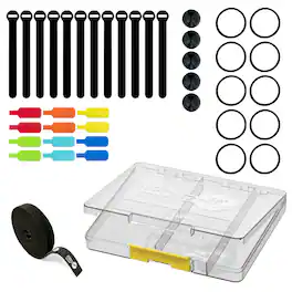 Wrap-It Storage - Cable Management Kit 40-Pack - Black