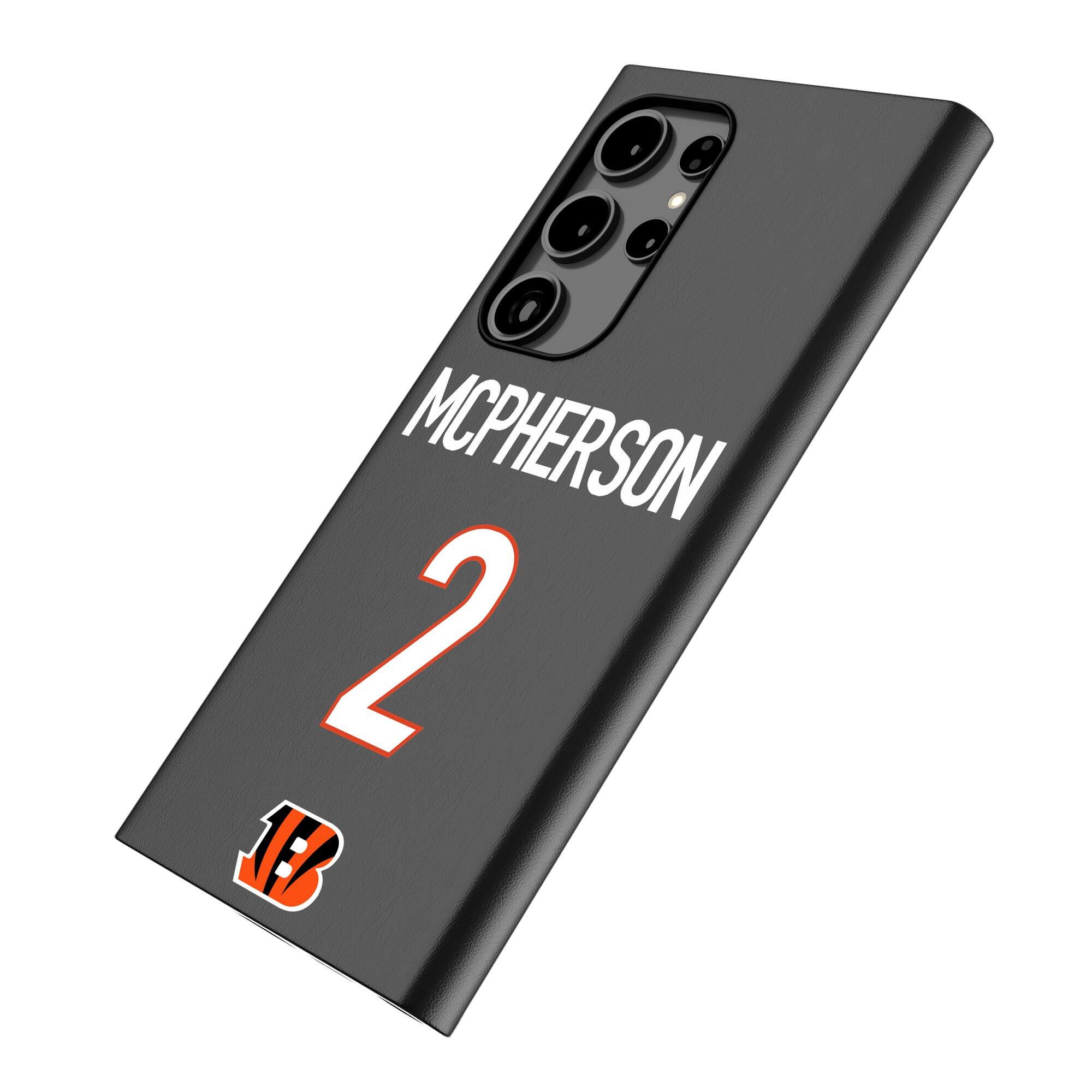 Alt View 1. Keyscaper - Evan McPherson Black Cincinnati Bengals Galaxy Magnetic Bump Case - S25 Ultra - Black.