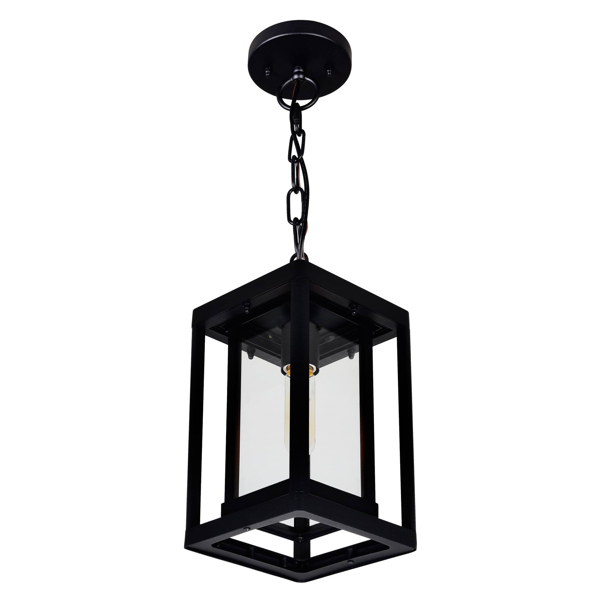 Back. CWI Lighting - Mulvane 1 Light Black Outdoor Hanging Light - Black.