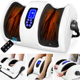 Best Choice Products - Foot Massager Machine, Therapeutic Reflexology Massager w/ High-Intensity Rollers - Pearl White