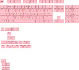 Glorious - GPBT Basics Universal Keycap Set Compatible with Most 100% 85% 80% TKL 60% Compact 75% Mechanical Keyboards - Potion Pink