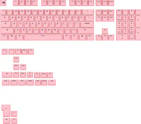 The text on the image is a keyboard layout, which includes the following keys:
1. F1, F2, F3, F4, F5, F6, F7, F8, F9, F10, F11, F12
2. PgUp, PgDn, Home, End, Pg0n, Pg0n, PgUp, PgDn
3. Numpad 1, Numpad 2, Numpad 3, Numpad 4, Numpad 5, Numpad 6, Numpad 7, Numpad 8, Numpad 9, Numpad 0
4. Shift, Control, Alt, Command, Option, Command, and Option keys
5. Ctrl, Code, and All Cmd keys
These keys are grouped together to indicate their respective positions on the keyboard.