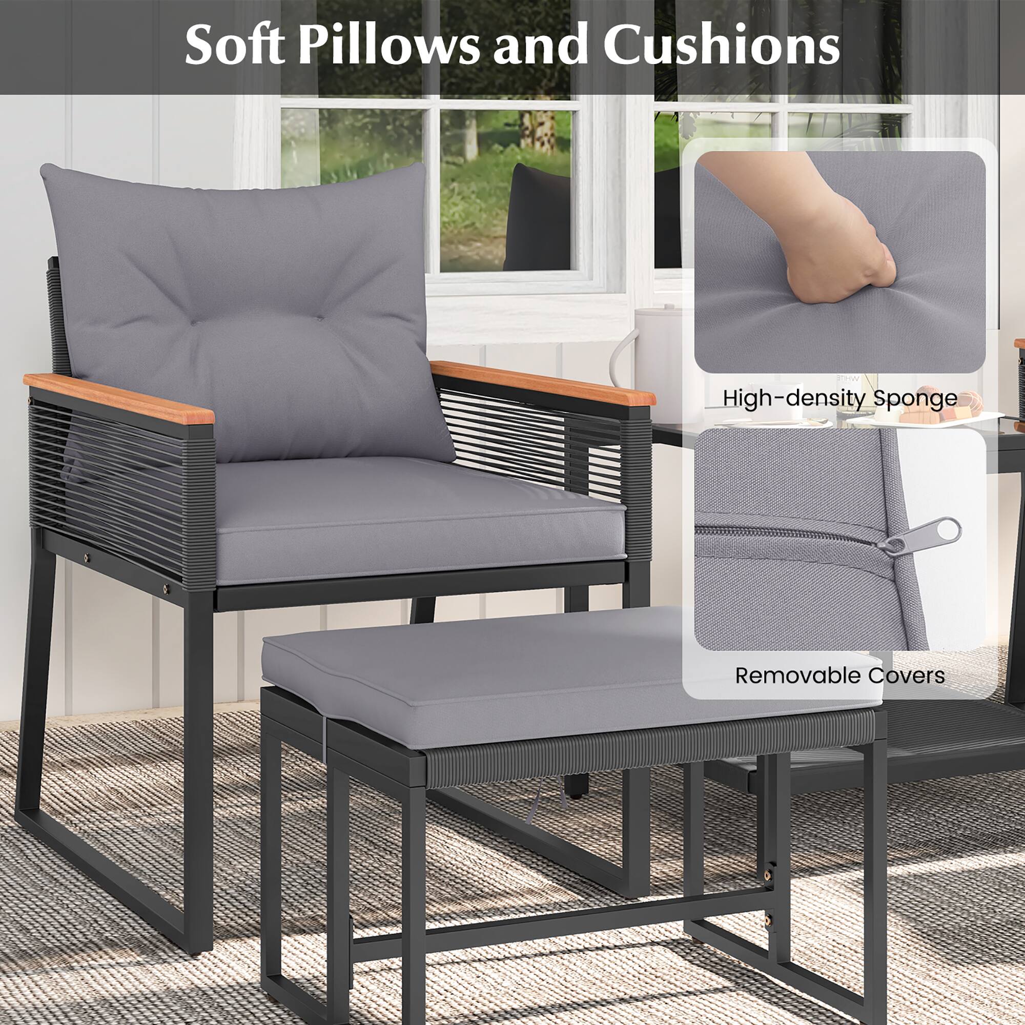 Soft Pillows and Cushions

High-density Sponge

Removable Covers