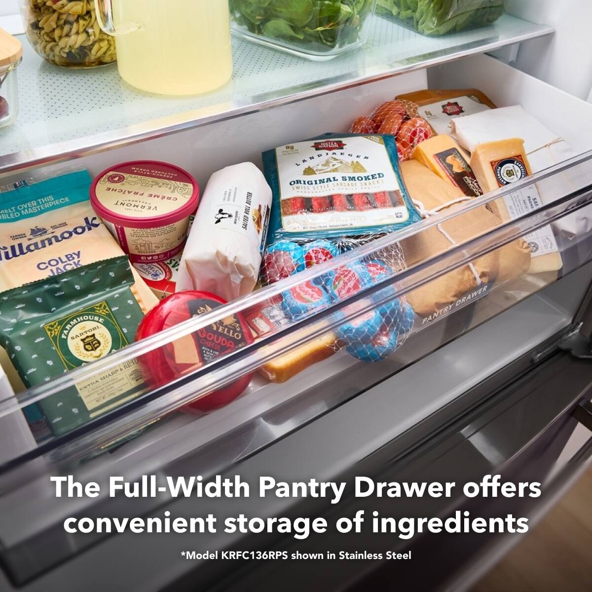 Alt View 2. KitchenAid - KitchenAid - 20 cu. ft. 36-Inch Width Counter-Depth French Door Refrigerator with Interior Dispense - Print Resist Blk Stnlss.