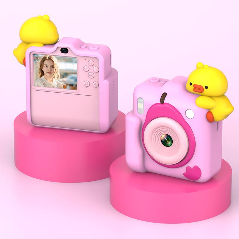 Alt View 1. Umeiluce - Kids Color Instant Print Camera D16S Cute Unicorn & Duck 48MP Toy Digital Camera with Color Thermal Printing - Pink.