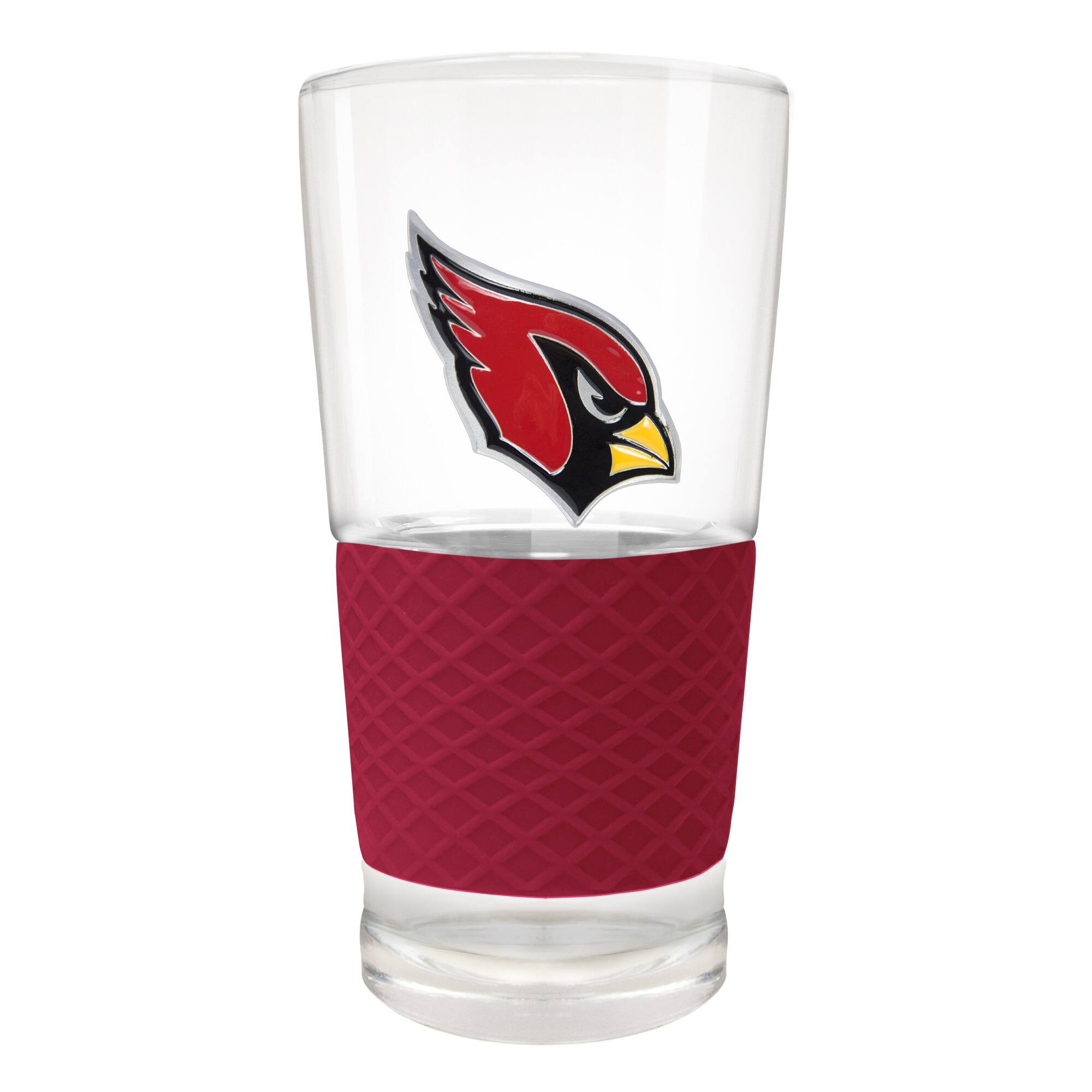Front. Great American Products - Arizona Cardinals 22oz. Pilsner Glass with Silicone Grip - Red.