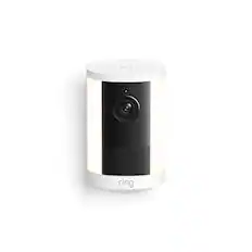 Front. Ring - Ring Spotlight Cam 2K, Battery, Home or business security, Wide-Angle Retinal 2K Video, 6x Zoom, Motion-Activated - White.