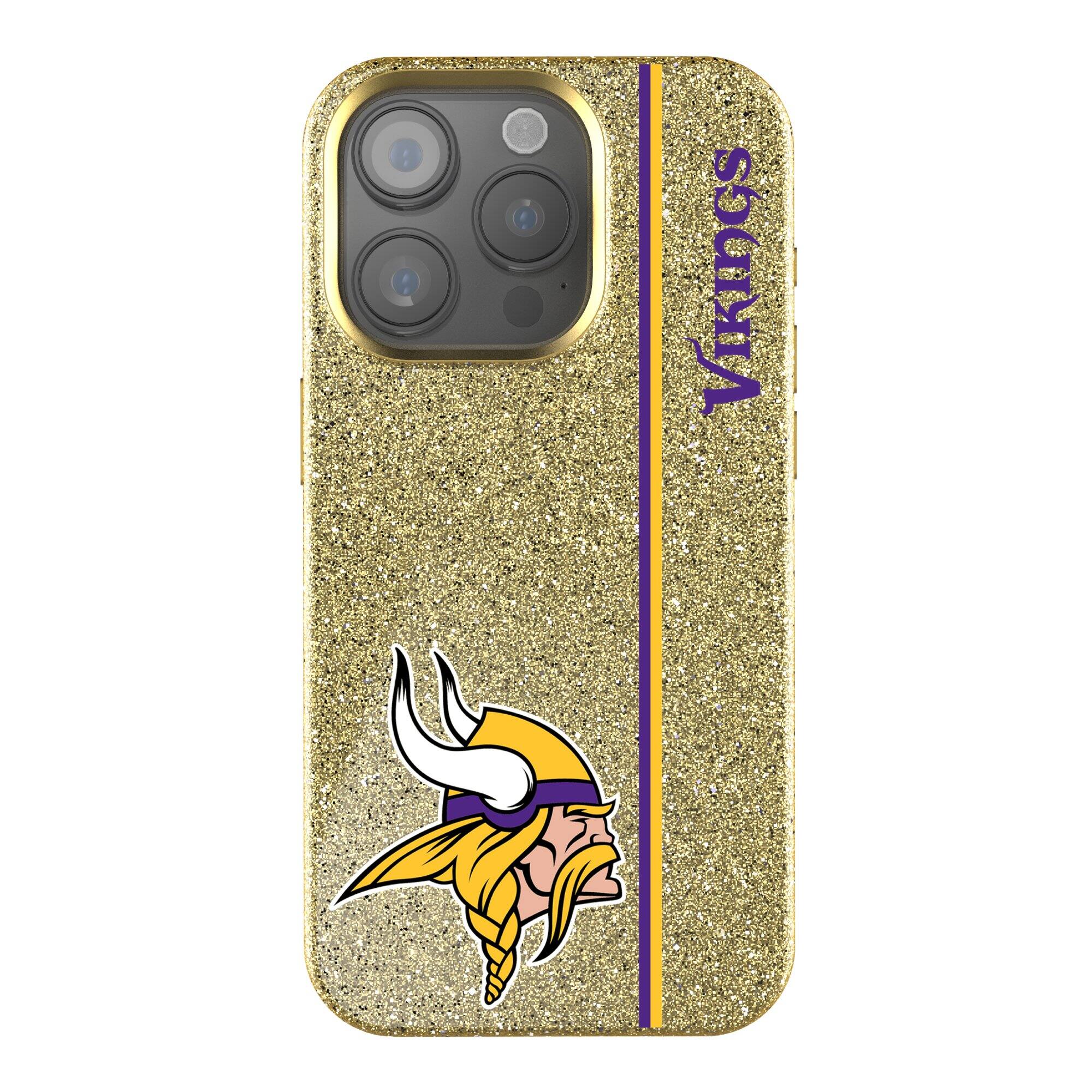 Front. Keyscaper - Minnesota Vikings iPhone Bling Case - 16 - Gold.