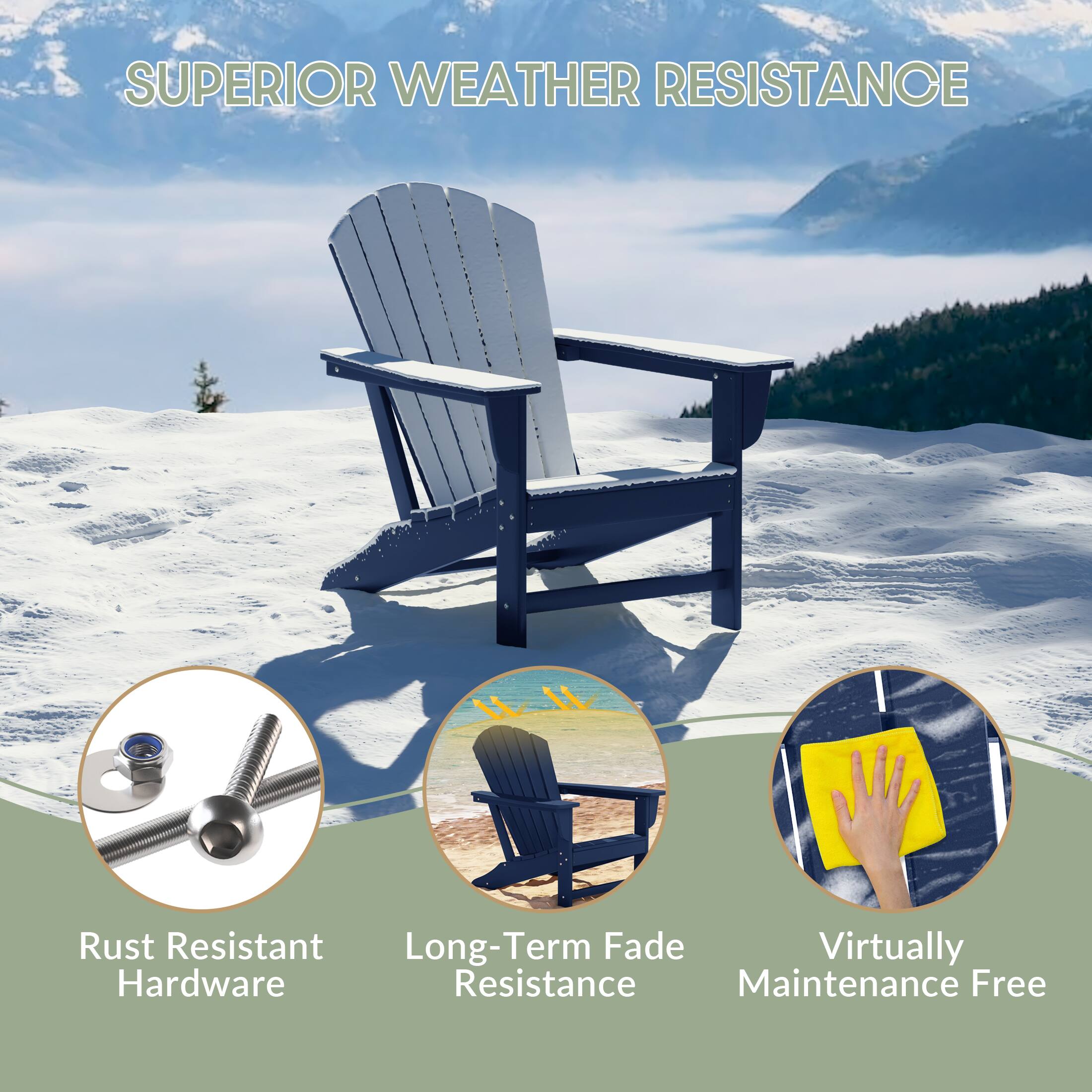 SUPERIOR WEATHER RESISTANCE

- Rust Resistant Hardware
- Long-Term Fade Resistance
- Virtually Maintenance Free
