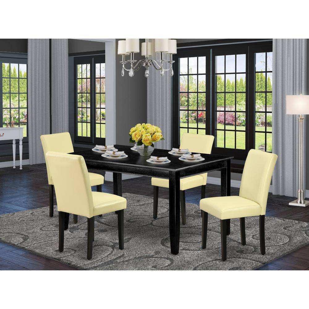 Left. East West Furniture - Dining Room Set Black - Brown.