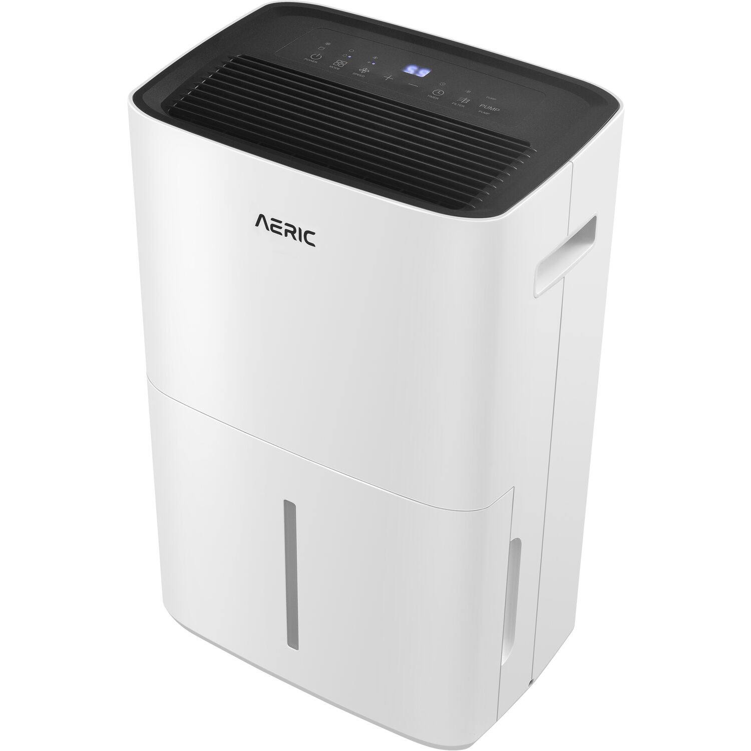 Alt View 4. Aeric - Aeric Portable Dehumidifier with Pump, Drain Hose and Bucket Full Alarm & Indicator - White.