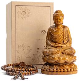 Refined Abode Design - Buddha Statues For Home Decor Meditation Accessories Zen Spiritual Small Statue Yoga Gift Women And Men - Meditating Buddha on Lotus