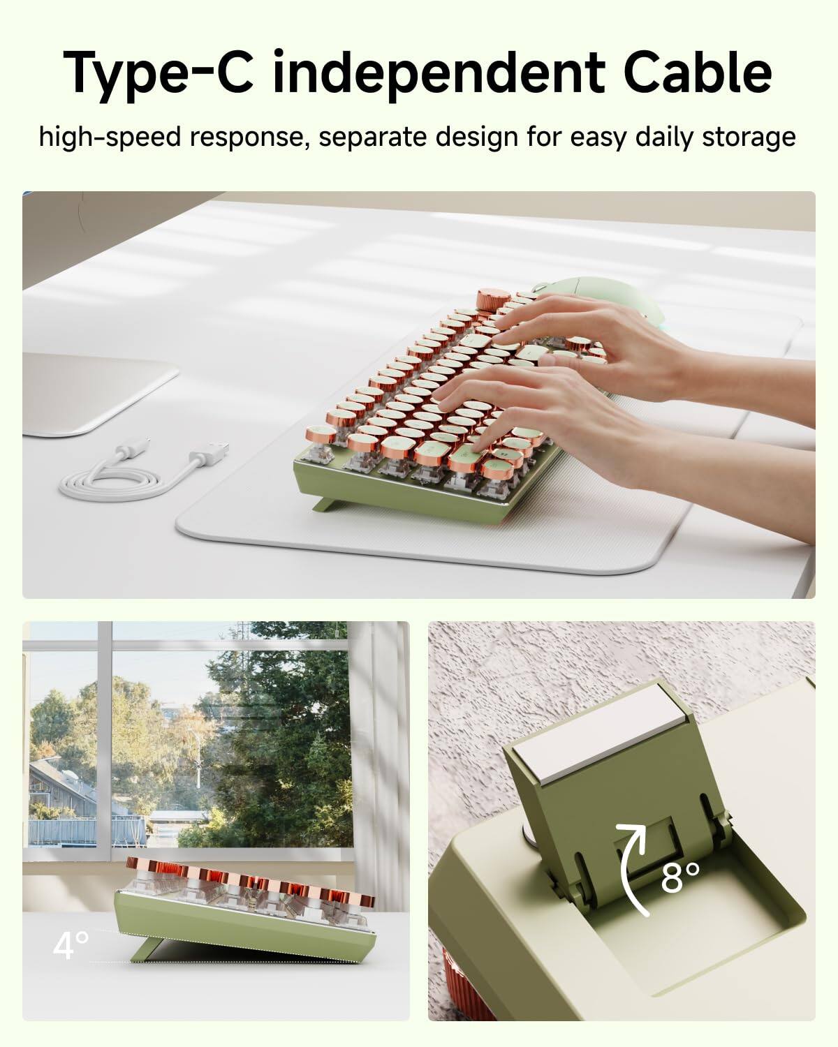 Type-C independent Cable  
high-speed response, separate design for easy daily storage