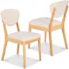 Front. Best Choice Products - Best Choice Products 2-Piece Mid-Century Modern Wood & Upholstered Dining Chair Set - Oak/Cream - Light Oak/Cream.
