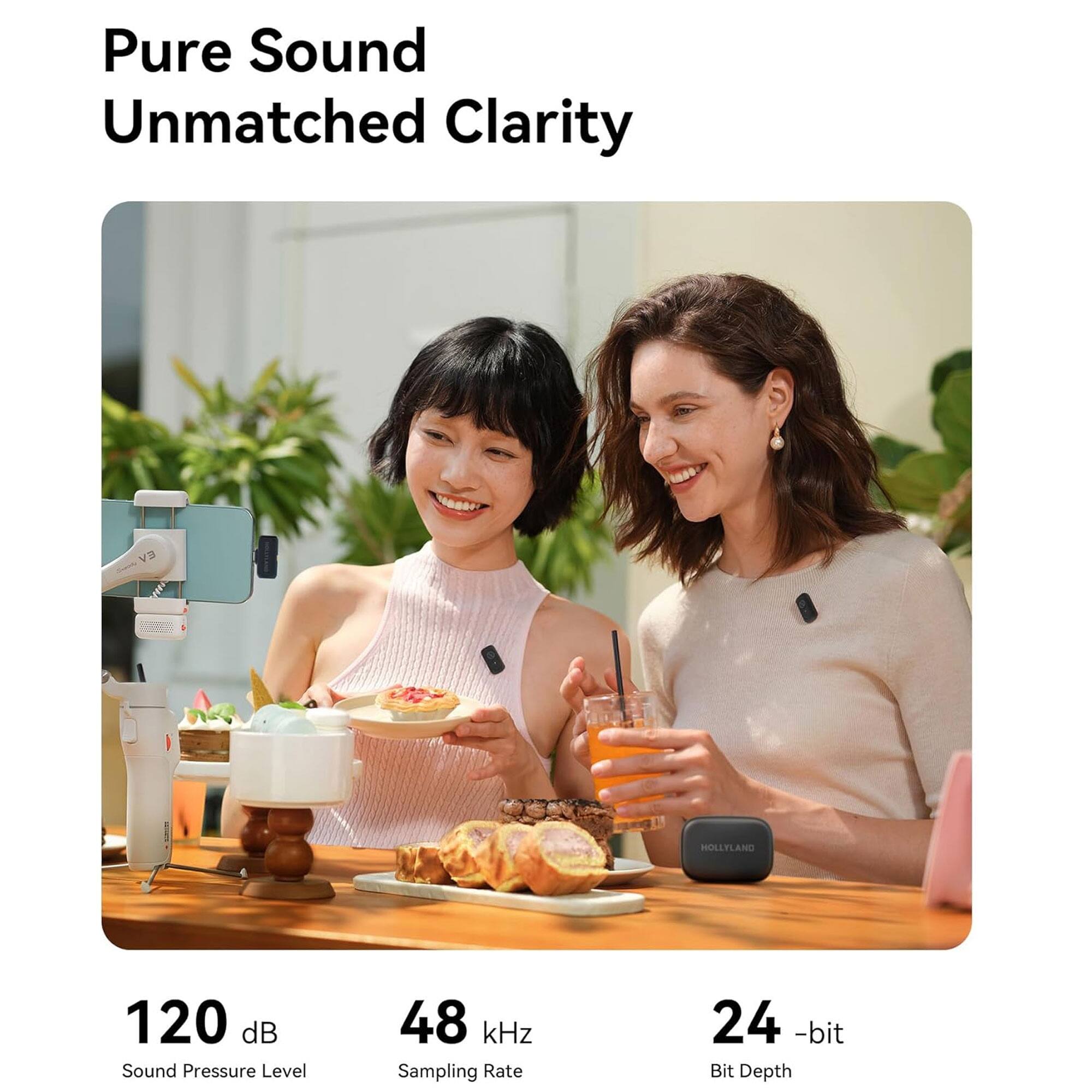 Pure Sound  
Unmatched Clarity  

120 dB  
Sound Pressure Level  

48 kHz  
Sampling Rate  

24-bit  
Bit Depth