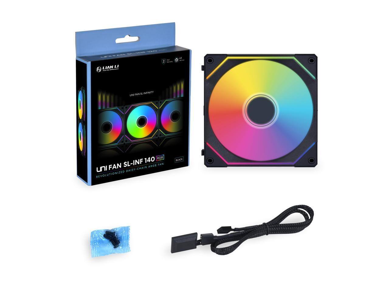 LIAN LI 2 al FAN S INFINITY UNI 140 RGB FAN SL-INF ARGB FAN UNI DAISY-CHAIN REVOLUTIONIZED BLACK