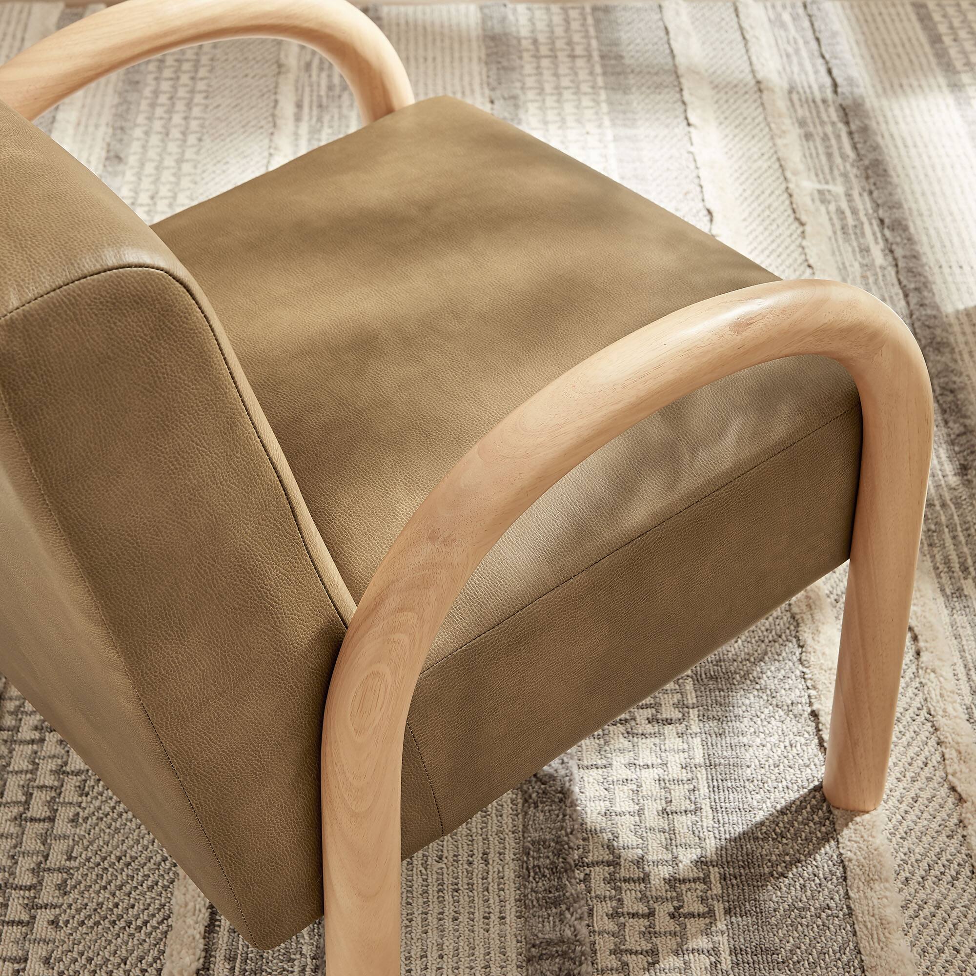 Alt View 1. Modway - Lunet Faux Leather Upholstered Accent Chair by Modway - Toast.