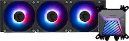 MSI - MAG Core Liquid A15 360 ARGB Liquid CPU Cooler, 360mm Radiator, Tri 120mm PWN Fans, RGB lighting - Black