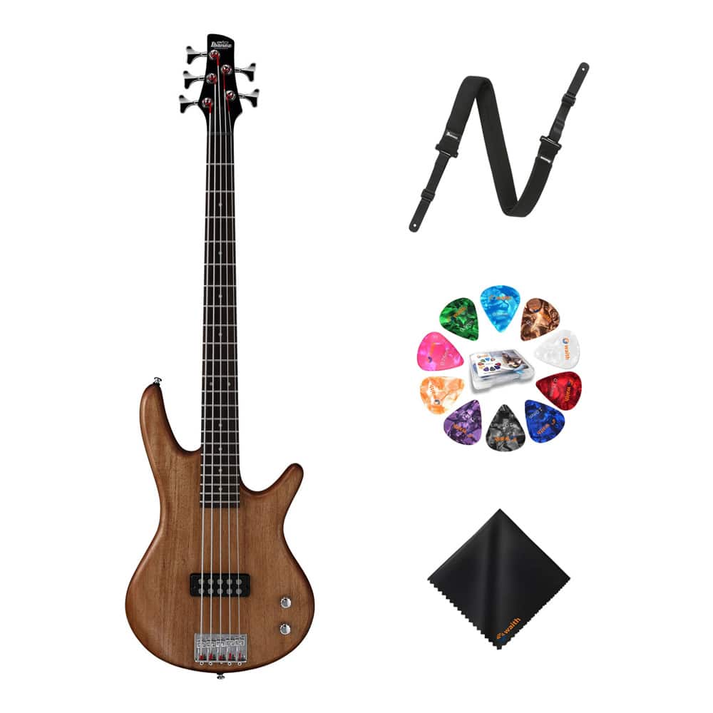 Ibanez - GSR105EXMOL 5 String Bass Guitar Right Hand+Strap+Picks Kit - Mahogany Oil