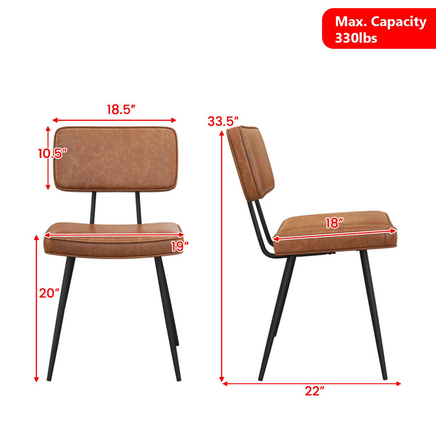 Max. Capacity 330lbs  
18.5"  
33.5"  
10.5"  
19"  
18"  
20"  
22"
