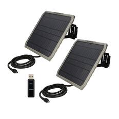 Front. Stealth Cam - Stealth Cam FieldMAX EX 10-Inch Solar Panel (2-Pack) Bundle with Card Reader.