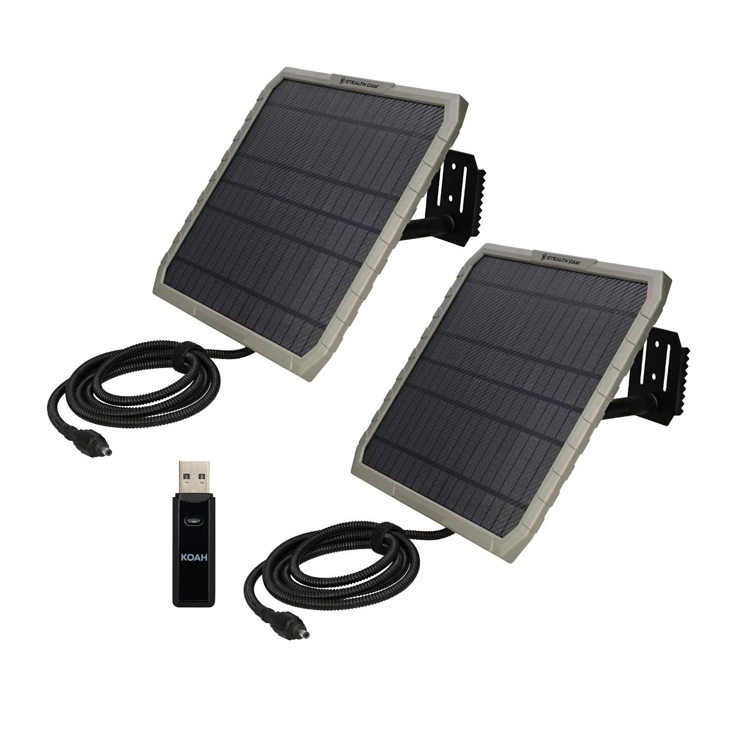 Front. Stealth Cam - Stealth Cam FieldMAX EX 10-Inch Solar Panel (2-Pack) Bundle with Card Reader.