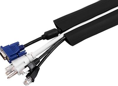 Alt View 3. Cordinate - Cordinate 6 Ft Floor Cord Cover, Rubber, Low Profile, Cable Protector, Black (43003) - Black.