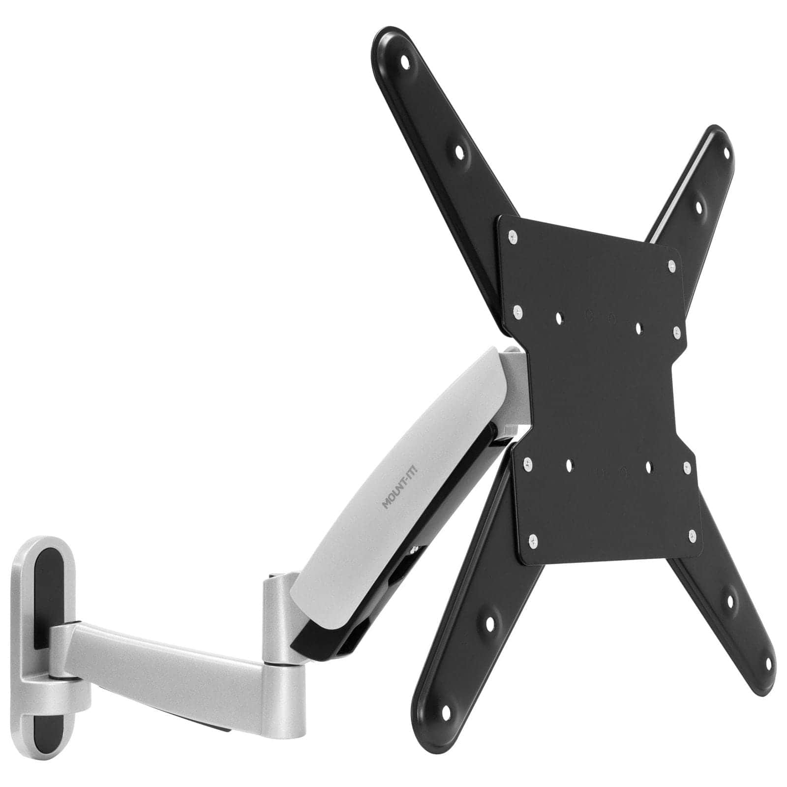 Front. Mount-It! - Gas Spring Full Motion TV Wall Mount for 24–55" Screens, Height Adjustable, VESA 400x400, 44lb Capacity - Silver.