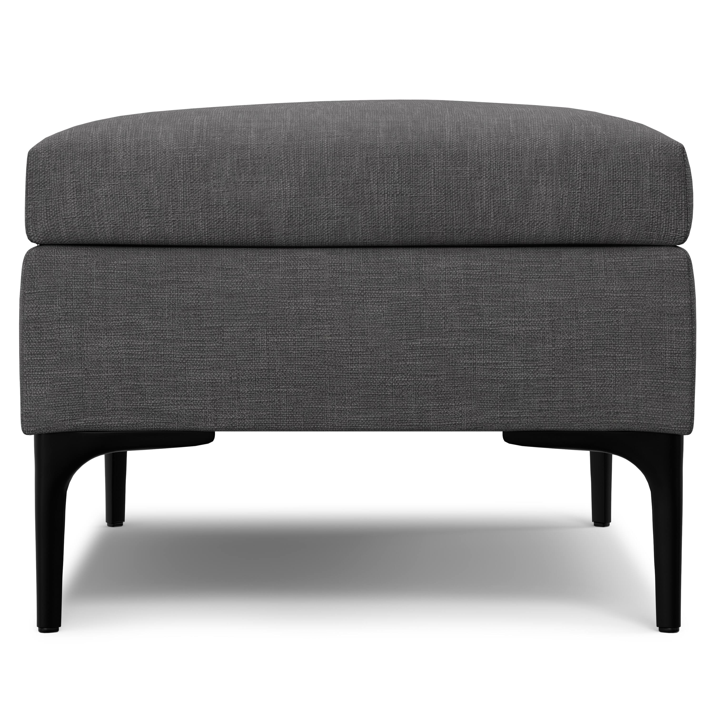 Alt View 2. Simpli Home - Rebecca 36 inch Wide Rectangular Coffee Table Storage Ottoman with Lift Up Lid in Slate Grey Polyester linen Look - Slate Grey.