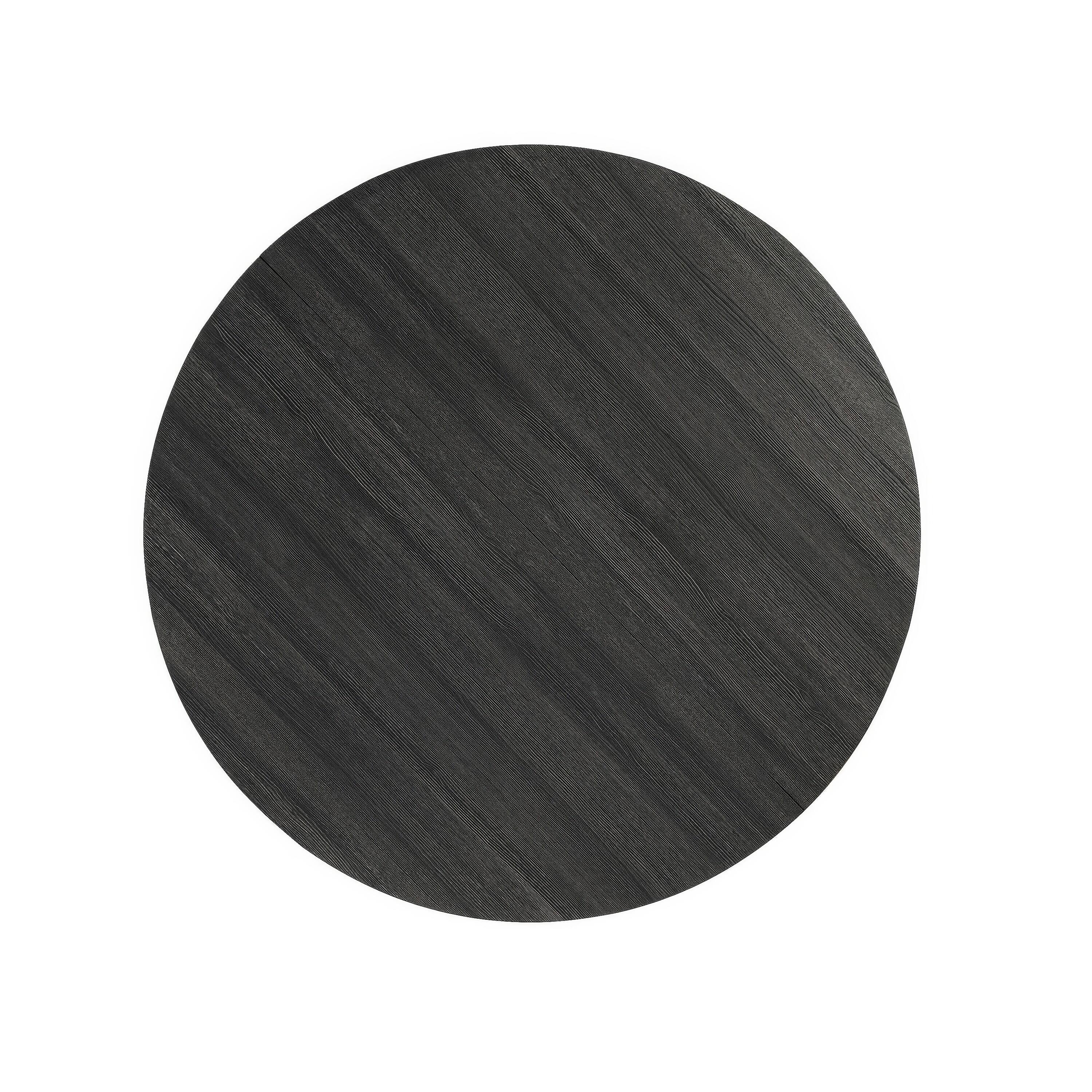 Alt View 2. Manhattan Lane - Kysa Dining Table, 47 Inch Round Top, Cross U Pedestal Base - Dark Gray.