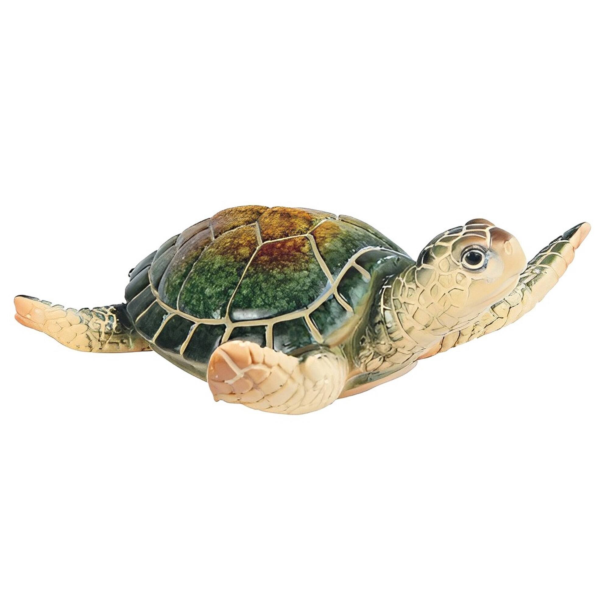 FC Design - 4"W Miniature Sea Turtle Figurine Statue Office Desk Tabletop Home Decor Gift - Multi-Color